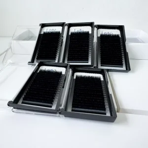 Custom Logo 16 Rows Neat Root Silk Lashes Soft & Lightweight Individual Lash Extensions for Premium Lash Pros