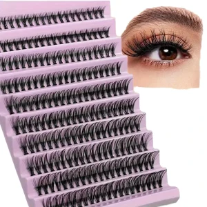 Custom Logo 8-16mm Natural Handmade Individual Eyelash Tray PBT Synthetic CC Curl DIY Cluster Eyelash Extensions