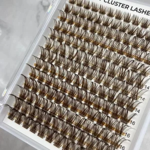 Custom Logo Anime Spikes Brown Cluster Lashes DIY Lash Extension Brown