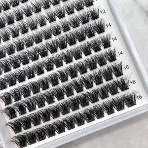 Custom Logo C D Mix Curl Hand Made DIY Segment Lash Fluffy Faux Mink Cluster Lashes