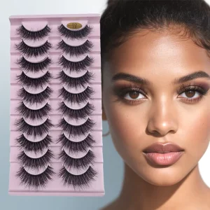 Custom Logo Cils Private Label Blending Fiber Vegan Full Strip Eyelashes Natural Long False Eyelashes