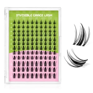 Custom Logo Cluster Lashes 10 Rows DIY Eyelash Extension Kit Customized Background Paper Card Lash Pack Bulk
