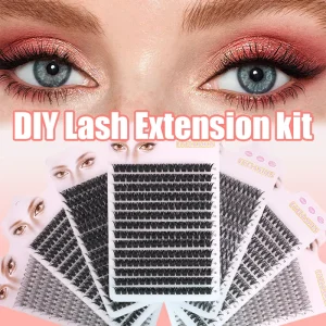 Custom Logo Cluster Lashes DIY Individual Extension Mixed Length 9-16mm Super Fine Band 72 Clusters Vegan Cruelty Free ODM Pack