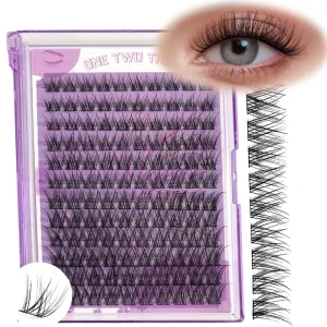 Custom Logo Cluster Lashes DIY Individual Extension Mixed Length Colorful Super Fine Band 72 Clusters Vegan