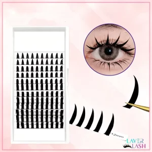 Custom Logo Comic Style Fan Eyelashes New Release With Unique Design Handmade False Eyelashes in 0.07 C D Curl Eyelash Extension