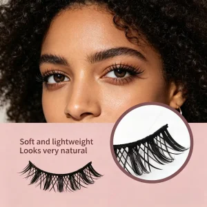 Custom Logo Cruelty free for 3d Effect Super Thin No Glue or Eyeliner Required Self adhesive False Eyelash