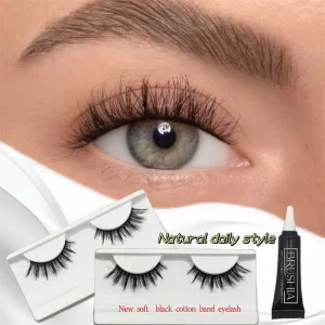 Custom Logo Customized Box Natural Vegan Synthetic Hair Reusable Cruelty Free Soft Band Strip Makeup Colorful