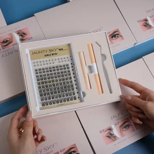Custom Logo D Curl Thin Band 8-16mm Individual Fairy Style Mixed Tray Segment Cluster DIY Lash Kit