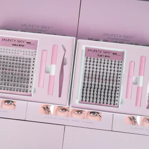 Custom Logo D Curl Wide Band 8-16mm Double Layer Hand Made Magnetic Box Segment Cluster DIY Lash Kit