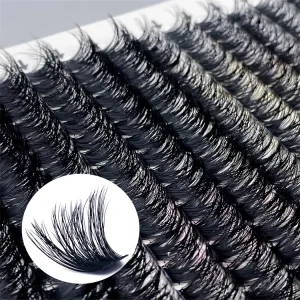Custom Logo DIY Cluster Lashes Kit Wispy Thin Lash Band Cluster Messy Curl Lash Clusters 120D Lash Vendor