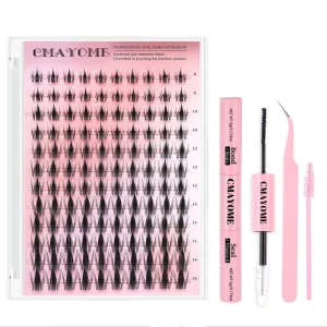 Custom Logo DIY Lash Cluster Kit Individual Eyelash Extensions Segmented Eyelashes Cluster with Bond and Seal