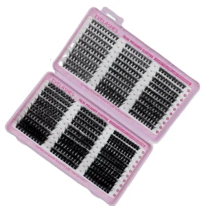 Custom Logo DIY Lash Extension Kit Private Label Synthetic Hair Cluster Eyelash Book Full Strip Natural Lashes for 3D Effect