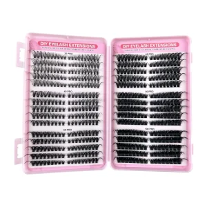 Custom Logo DIY Lash Extension Kit Volume Fluffy Mink Cluster Lashes with Synthetic Hair Private Label Vendors Book