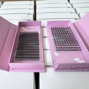 Custom Logo Densely Packed Mega Volume Lashes Heat bonded Individual Lash Extensions for Professional Technicians