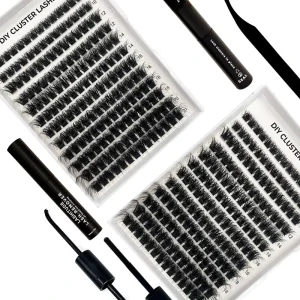 Custom Logo Dramatic Fluffy Lash Clusters 2 Tip Lash Clusters Fluffy with Spikes and Bottom Lashes