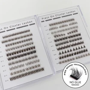 Custom Logo Eyelash Kit Handmade 3D Natural Effect Self Adhesive 3D Natural Effect Cluster Lashes Dramatic Full Strip Eyelashes