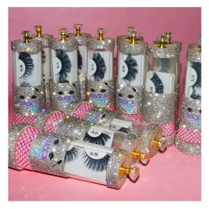 Custom Logo Eyelash Products 100% 3d Mink Eyelashes Create Your Own Brand Full Strip Eye Lashes Rose Gold Diamond Box with Logo