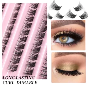 Custom Logo False Eyelashes Vegan Natural Wispy 5MM 8MM 10MM Lashes Set Durable Fluffy Spiky Fake Eyelashes