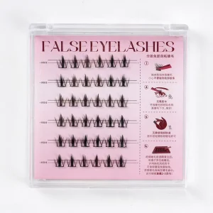 Custom Logo Glue Free Self Adhesive Eyelashes Pre Bond Press On False Eyelash Cluster Lashes No Glue Pre Glued Cluster Lashes