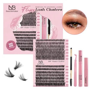 Custom Logo Handmade Natural CC Curl Individual Lash Cluster Kit DIY Eyelashes with Bottom Individual Lashes