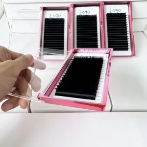 Custom Logo Individual Lash Extensions Matte Black Volume Lashes for Professional Eyelash Artist Kits