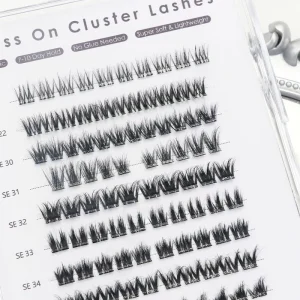 Custom Logo Individual Lashes Press on DIY Cluster Eyelash Extension Kit Professional Pre Cut Segment Lashes One Size