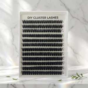 Custom Logo Lash Clusters Fluffy Faux Mink Dark and Fluffy Cluster Lashes