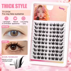 Custom Logo Lashes Private Label Eyelash Clusters Faux Mink Silk Segmented Pre Glued Strip Cluster Lash