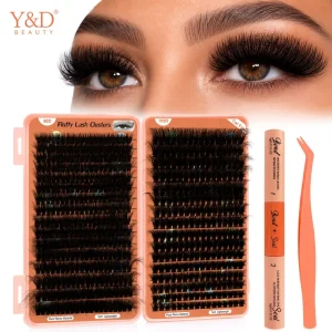 Custom Logo Manga Fluffy Diy Lash Clusters Private Label Thick and Long 12-25 mm 300D Cluster Lashes with Spikes