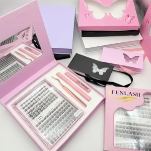 Custom Logo Manga Fluffy Lash Clusters Private Label Thick and Long 18 25 mm 300D Cluster Lashes with Spikes