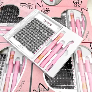 Custom Logo Manga Lash Clusters Private Label Fluffy Cluster Lashes Kit PBT DIY Eyelash Extension Kits