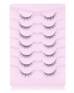 Custom Logo Natural Cat Eye 3D Synthetic Hair Self Adhesive Reusable Wispy No Makeup Look False Eyelashes Ultra Thin