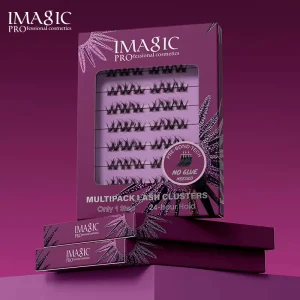 Custom Logo No Glue Cluster Lashes 8 Pairs 0.1mm Thin Stem Natural Look High Strength Neat Lashes Beginner Lashes Daily