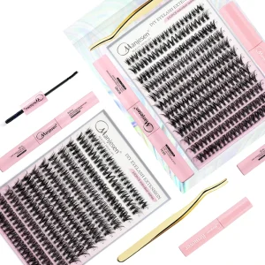 Custom Logo Packaging Segment Pre cut Fan Eyelash Trays Mink Lash Cluster Private Label Cluster Ribbon Diy Lash Extension