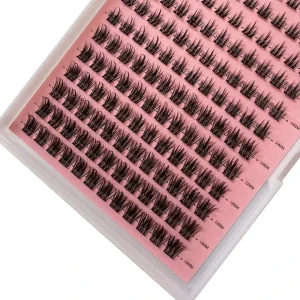 Custom Logo Premade Cluster Spike Lashes Super Fluffy Lash Clusters With Bottom Lashes