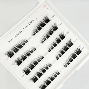 Custom Logo Press-On Individual Eyelash Extensions Private Label DIY Self-Adhesive Pre-Glued Segmented Cluster Lashes