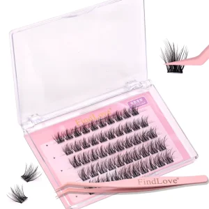Custom Logo Press On Self Adhesive DIY Lash Extension Kit Thick Natural Style False No Glue Required Cluster Lashes Own Logo