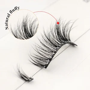 Custom Logo Press on Half Strip Eyelashes Glue Free Wispy Lashes Clear Band Self-Adhesive End Lash Preglued Half Eyelashes