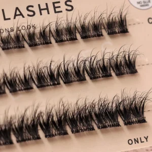 Custom Logo Press on Individual Eyelash Extensions Kit Private Label DIY Self Adhesive Segmented Cluster Lashes