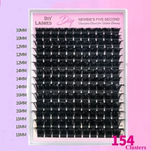 Custom Logo Private Label Handmade 3D 200D 0.07mm Synthetic Hair Mega Volume DD Lash Clusters 10-16MM DIY CC Cluster Lash Kit