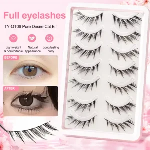 Custom Logo Private Label TONGYAN TYQT-06 Handmade Cruelty-Free Synthetic C Curl Strip Lashes Eyelash Kit 15-30MM for Sale