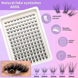 Custom Logo Segments Cluster Lash Extension Natural Individual Lashes Clusters DIY Lash Extension