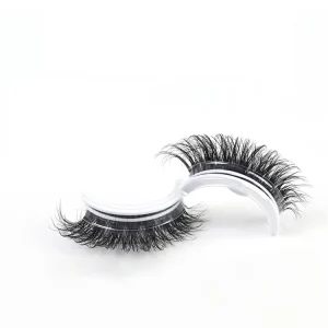Custom Logo Self Adhesive Eyelashes Glue Free Reusable 3D Wispy Thick Natural Lashes Makeup Fake Eyelashes