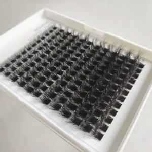 Custom Logo Super Fluffy Faux Mink Cluster Lash Kits 3D Curl DIY Cluster Lash Tray Super Thin Band Eyelash Extensions
