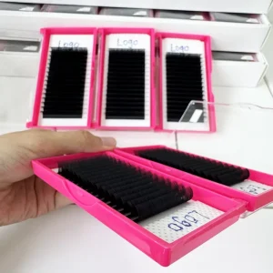 Custom Logo Uniform Arrangement Mega Volume Lashes Super Fine Base Silk Lashes for Professional Lash Studios