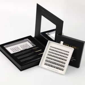 Custom Logo Waterproof Fluffy Thick Eyelash Extension Segment DIY Cluster Lash Kits