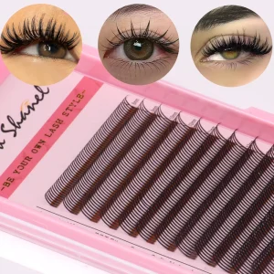 Custom Logo Wet Lashes Manga Lash Wispy Spike Cartoon 0.07 Premade 5D Flower Easy Fan Natural 5D 8 16mm Spike Premade Fan Lashes