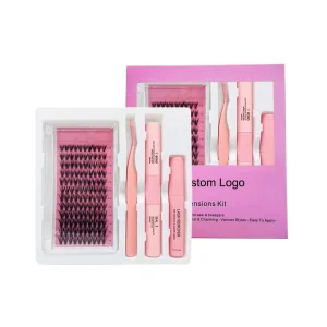 Custom Logo Wide Eyelash Clusters Kit DIY Cluster Lashes with Personalized Design