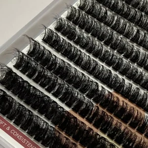 Custom Logo Wispy Individual Cluster Lashes Handmade Segmented DIY Lash Extensions Kit Fluffy Cluster Lashes
