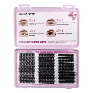 Custom Logo for Diy Cluster Lashes Individual D Curl Natural Eyelashes Extension 10mm-18mm Clusters Lash Book